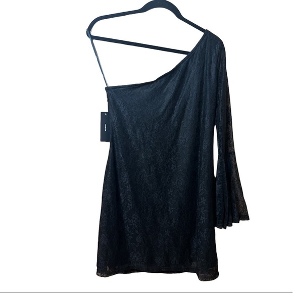 Lulus Come To Play Black One Shoulder Dress - Picture 7 of 7